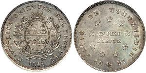 1 Peso Uruguay (1825 - ) Silver 