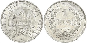 1 Peso Uruguay (1825 - ) Silver 
