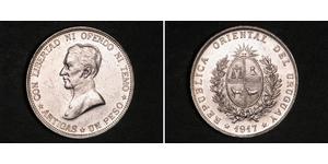 1 Peso Uruguay (1825 - ) Silver 