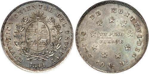 1 Peso Uruguay (1825 - ) Silver 