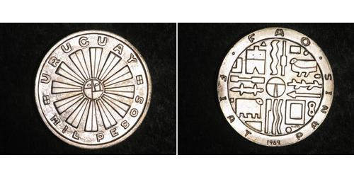 1 Peso Uruguay (1825 - ) Silver 