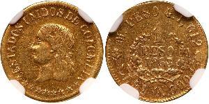 1 Peso 哥倫比亞合眾國 (1863 - 1886) 金 