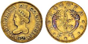 1 Peso 大哥倫比亞共和國 (1821 - 1831) 金 