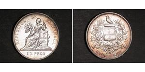 1 Peso 危地马拉 銀 