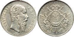 1 Peso 墨西哥第二帝國 (1864 - 1867) 銀 Maximilian I of Mexico (1832 - 1867)