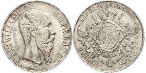 1 Peso 墨西哥第二帝國 (1864 - 1867) 銀 Maximilian I of Mexico (1832 - 1867)