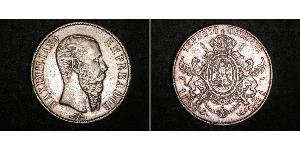 1 Peso 墨西哥第二帝國 (1864 - 1867) 銀 Maximilian I of Mexico (1832 - 1867)