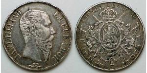 1 Peso 墨西哥第二帝國 (1864 - 1867) 銀 Maximilian I of Mexico (1832 - 1867)