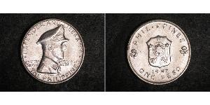 1 Peso 菲律宾 銀 Douglas MacArthur (1880 - 1964) 