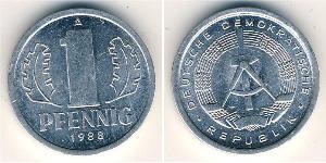 1 Pfennig República Democrática Alemana (1949-1990) Aluminio 