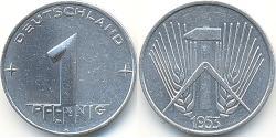 1 Pfennig République démocratique allemande (1949-1990) Aluminium 