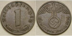1 Pfennig Alemania nazi (1933-1945) Bronce 