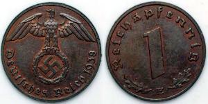 1 Pfennig Alemania nazi (1933-1945) Bronce 