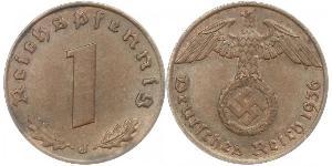 1 Pfennig Alemania nazi (1933-1945) Bronce 