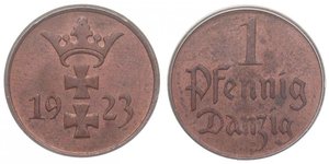 1 Pfennig Gdansk (1920-1939) Bronzo 