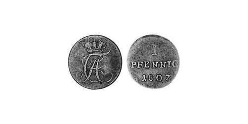 1 Pfennig Anhalt-Bernburg (1603 - 1863) Cobre Alexius Frederick Christian, Duke of Anhalt-Bernburg (1767 – 1834)