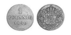 1 Pfennig Kingdom of Bavaria (1806 - 1918) Copper Maximilian II of Bavaria (1811 - 1864)