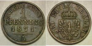 1 Pfennig States of Germany Copper 