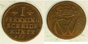 1 Pfennig States of Germany Copper 