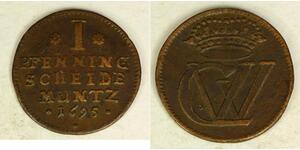 1 Pfennig States of Germany Copper 