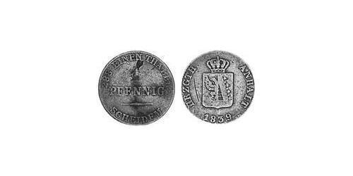 1 Pfennig Anhalt-Bernbourg (1603 - 1863) Cuivre Alexandre-Charles d