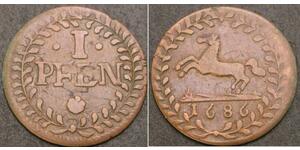 1 Pfennig States of Germany Cuivre 