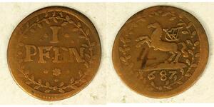 1 Pfennig States of Germany Cuivre 