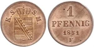 1 Pfennig States of Germany Cuivre 
