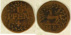 1 Pfennig States of Germany Cuivre 