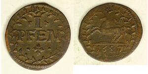 1 Pfennig States of Germany Cuivre 