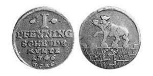1 Pfennig Anhalt-Bernburg (1603 - 1863) Kupfer Viktor II. Friedrich (Anhalt-Bernburg)(1700 – 1765)
