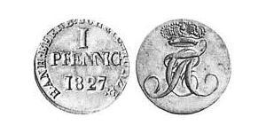 1 Pfennig Anhalt-Bernburg (1603 - 1863) Kupfer Alexius Friedrich Christian (Anhalt-Bernburg)(1767 – 1834)