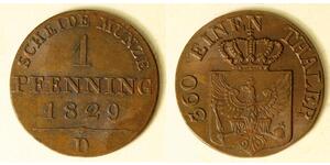 1 Pfennig Königreich Preußen (1701-1918) Kupfer 
