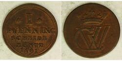 1 Pfennig Stati federali della Germania Rame 