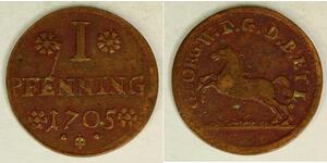 1 Pfennig Stati federali della Germania Rame 