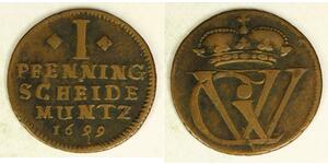 1 Pfennig Stati federali della Germania Rame 