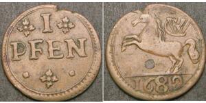 1 Pfennig Stati federali della Germania Rame 