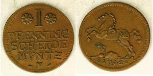 1 Pfennig Stati federali della Germania Rame 