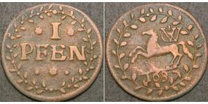 1 Pfennig Stati federali della Germania Rame 