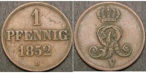 1 Pfennig Stati federali della Germania Rame 