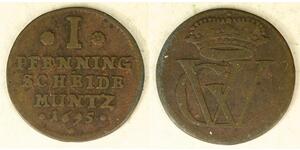 1 Pfennig Stati federali della Germania Rame 