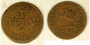 1 Pfennig Stati federali della Germania Rame 
