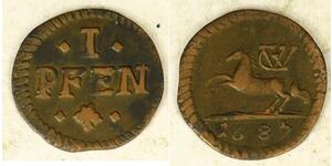 1 Pfennig Stati federali della Germania Rame 