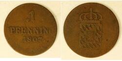 1 Pfennig 巴伐利亞王國 (1806 - 1918) 銅 