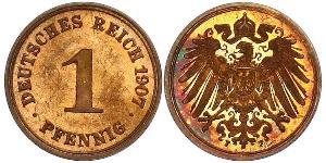 1 Pfennig 德国 銅 