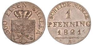 1 Pfennig 普魯士王國 (1701 - 1918) 銅 