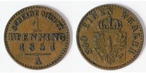 1 Pfennig 普魯士王國 (1701 - 1918) 銅 