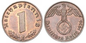 1 Pfennig 納粹德國 (1933 - 1945) 青铜 