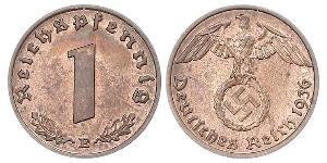 1 Pfennig 納粹德國 (1933 - 1945) 青铜 