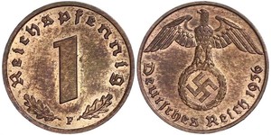 1 Pfennig 納粹德國 (1933 - 1945) 青铜 
